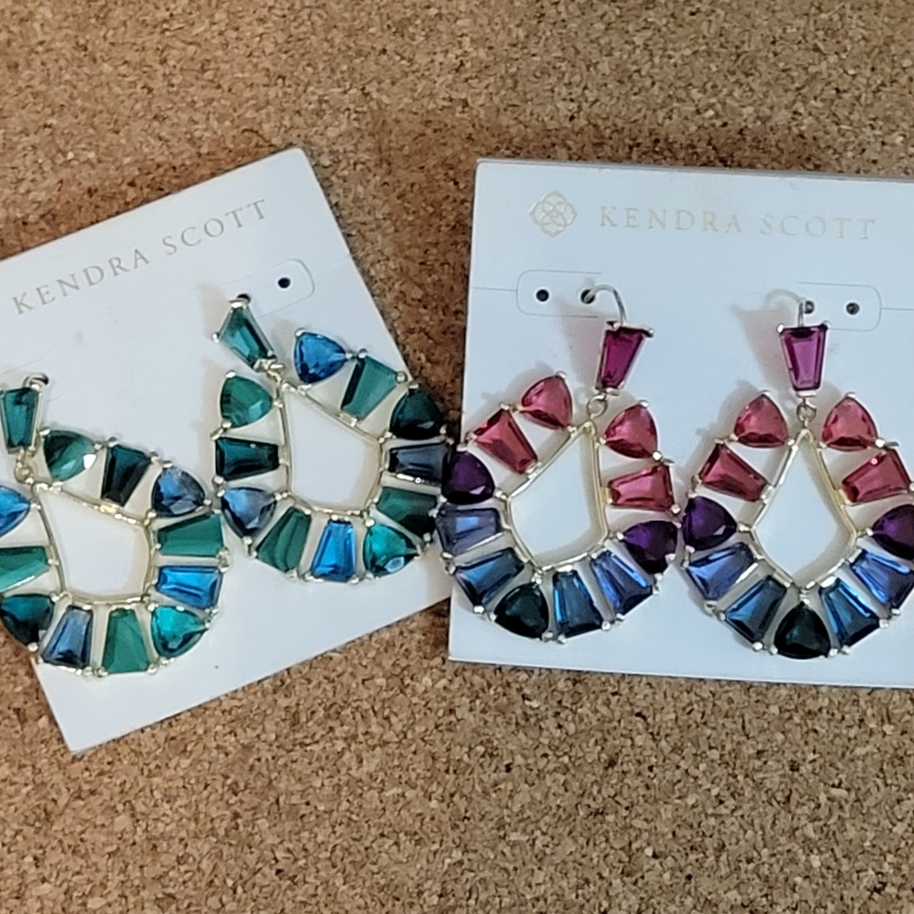 KENDRA SCOTT NEW Blair jewel open in green glass / - Picture 6 of 6